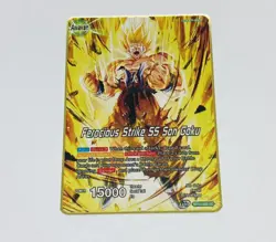 Son Goku Ferocious Strike - Dragon Ball Z Metal Gold Etched Art Trading Card Tc1 - Image 1