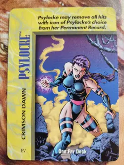 OverPower Marvel IQ Fleer 1996 Psylocke Crimson Dawn Special Card OPD Very Rare - Image 1