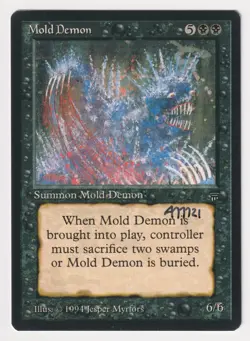 Signed Mold Demon Proof LP Legends Artist Jesper Myrfors 1994 MTG Magic AP Rare! - Image 1
