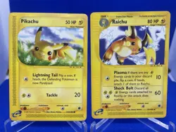 Pokemon Cards Pikachu 124/165 & Raichu 61/165 Rare EX-NM WOTC HTF Vintage TCG - Image 1
