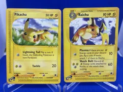 Pokemon Cards Pikachu 124/165 & Raichu 61/165 Rare EX-NM WOTC HTF Vintage TCG - Image 2