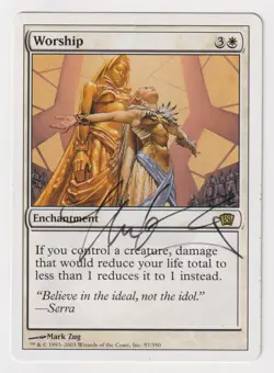 Signed Worship Proof MP 8th Edition Artist Mark Zug 2003 WOTC MTG Magic AP Rare! - Image 1