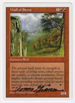 Signed Wall of Stone Proof LP 5th Edition Artist Thomas Gianni 1997 MTG Magic AP - Image 1
