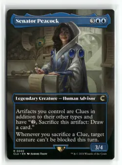 Senator Peacock 0002 Borderless Ravnica: Clue Edition CLU MTG Magic - Image 1