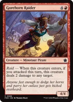 Gorehorn Raider -Foil Light Play MTG Foundations - Image 1