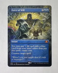 MTG Dominaria Remastered Force of Will Borderless NM Condition DMR418 - Image 1