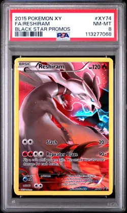 2015 POKEMON BLACK STAR PROMO RESHIRAM #XY74 PSA 8 NM #113277068 - Image 1