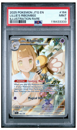 Lillie's Ribombee 164/159 PSA 9 Mint Pokemon Journey Together Illustration Rare - Image 1