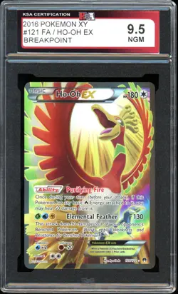 2016 Pokemon XY Break point #121 Ho-Oh EX Full Art KSA 9.5 NGM - Image 1