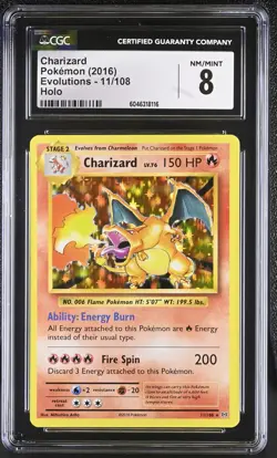 CHARIZARD Evolutions Holo Rare #11 CGC 8 Pokemon [Nostalgium] - Image 1