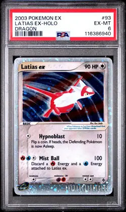 LATIAS EX Dragon Holo Rare #93 PSA 6 Vintage Pokemon [Nostalgium] - Image 1