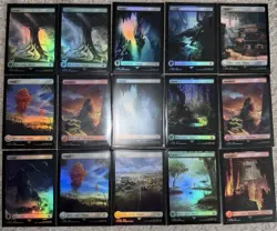 MTG Magic Final Fantasy Lands Lot Of 15 FOIL Cards - Image 1