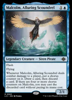 1 x Malcolm, Alluring Scoundrel - The Lost Caverns of Ixalan - NM-Mint - MTG - Image 1