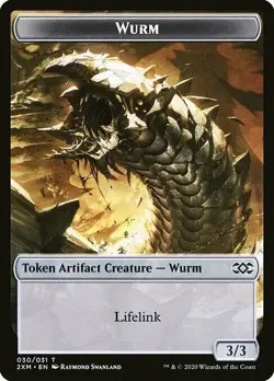 Magic The Gathering MTG WURM (LIFELINK) TOKEN Double Masters NM Near Mint - Image 1
