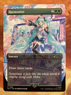 MTG Borderless Harmonize Secret Lair: X Hatsune Miku: Sakura Superstar! - Image 1