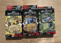 POKEMON TCG Ex Battle Deck Lot Of 3 Ampharos Ex Lucario Ex Iron Leaves Ex - Image 1