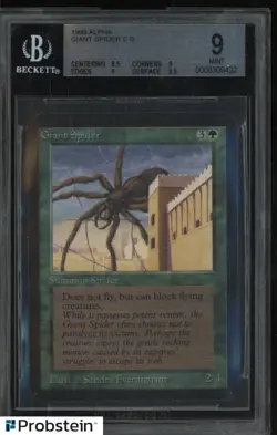 1993 Magic The Gathering MTG Alpha Giant Spider C G BGS 9 MINT - Image 1