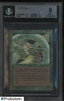 1993 Magic The Gathering MTG Alpha Craw Wurm C G BGS 9 MINT - Image 1