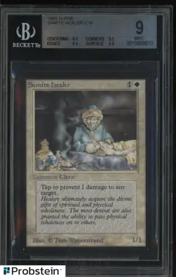 1993 Magic The Gathering MTG Alpha Samite Healer C W BGS 9 MINT - Image 1