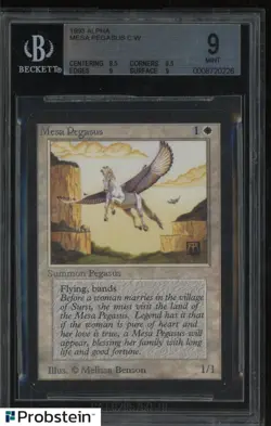 1993 Magic The Gathering MTG Alpha Mesa Pegasus C W BGS 9 MINT - Image 1