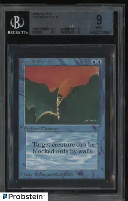 1993 Magic The Gathering MTG Alpha Invisibility C B BGS 9 MINT - Image 1