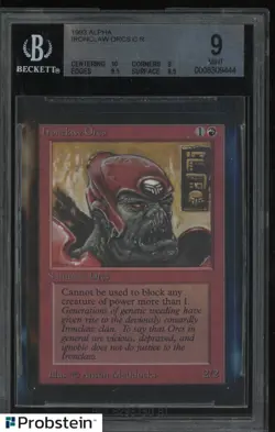 1993 Magic The Gathering MTG Alpha Ironclaw Orcs C R BGS 9 MINT - Image 1