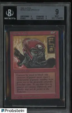 1993 Magic The Gathering MTG Alpha Ironclaw Orcs C R BGS 9 MINT - Image 1