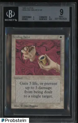 1993 Magic The Gathering MTG Alpha Healing Salve C W BGS 9 MINT - Image 1