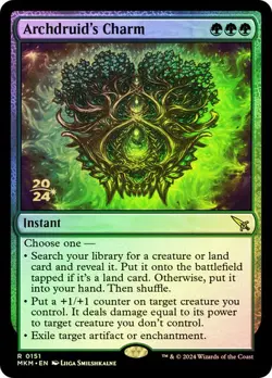 MTG ARCHDRUID'S CHARM FOIL Murders at Karlov Manor Prerelease NM - Image 1