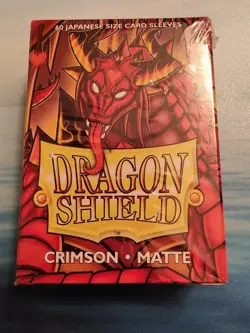 New Factory Sealed Dragon Shield Crimson Matte 60 Japanese Size Card Sleeves - Image 1