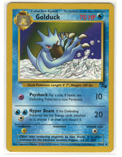 Golduck 35/62 Fossil Set - WOTC 1999 Vintage Pokemon Card - LP - Image 1