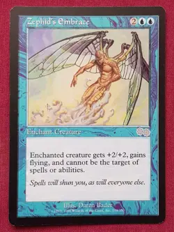 Magic The Gathering URZA'S SAGA ZEPHID'S EMBRACE blue card MTG - Image 1