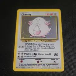 MP /LP Chansey 3/102 Played Base Set 1999 Pokemon Card Holo Rare - Image 1