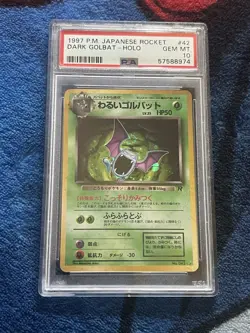 Pokemon PSA 10 GEM MINT 1997 Dark Golbat Japanese Team Rocket Holo Card - Image 1