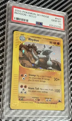 2003 Pokemon Skyridge # H27 Rhydon Holo PSA 10 Card! GEM MINT! Trusted Seller! - Image 2