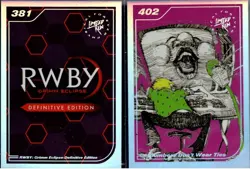 Plumbers Don't Wear & RWBY Grimm #381 #402 Limited Run Trading Card Silver New - Image 1