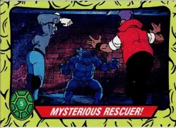 Teenage Mutant Ninja Turtles #5 Trading Card Mysterious Rescuer 1989 Mint - Image 1
