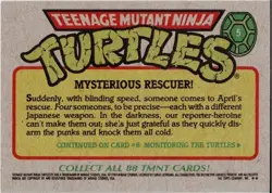 Teenage Mutant Ninja Turtles #5 Trading Card Mysterious Rescuer 1989 Mint - Image 2