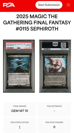 The Very First PSA GEM MINT 10, MTG, Final Fantasy, Sephiroth #0115, Regular - Image 4
