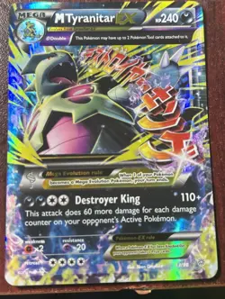 Pokemon TCG Mega-Tyranitar-EX Holo Rare Card Ancient Origins 43/98 - Image 1