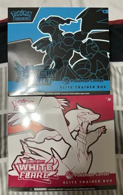 Pokemon Center TCG Black Bolt and White Flare ETBs (Factory Sealed) (In-Hand) - Image 1
