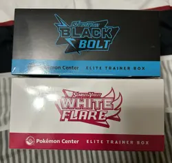 Pokemon Center TCG Black Bolt and White Flare ETBs (Factory Sealed) (In-Hand) - Image 5