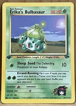 Erika’s Bulbasaur Pokemon TCG Gym Challenge Set 1st Edition 39/132 LP - Image 1