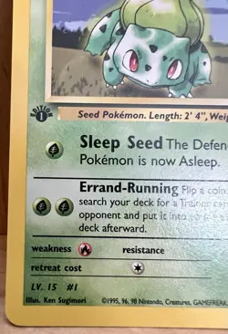 Erika’s Bulbasaur Pokemon TCG Gym Challenge Set 1st Edition 39/132 LP - Image 3