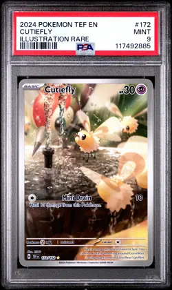 2024 POKEMON TEF EN-TEMPORAL FORCES ILLUSTRATION RARE #172 CUTIEFLY PSA 9 - Image 1