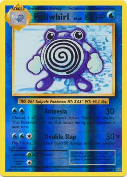 Moderately Played, English Pokemon Poliwhirl - 24/108 - Uncommon - Reverse Holo - Image 1