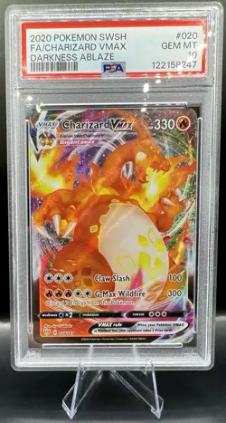 2020 Pokemon SWSH Darkness Ablaze Charizard Vmax #020 PSA 10 - Image 1