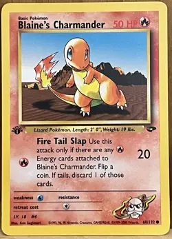 Blaine’s Charmander Pokemon TCG Gym Challenge Set 1st Edition 60/132 LP - Image 1