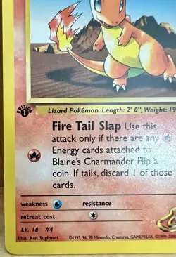 Blaine’s Charmander Pokemon TCG Gym Challenge Set 1st Edition 60/132 LP - Image 2