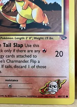 Blaine’s Charmander Pokemon TCG Gym Challenge Set 1st Edition 60/132 LP - Image 3